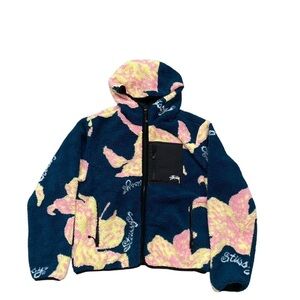 Stussy Floral Sherpa Hood Jacket NWT